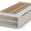 Cama 1 Plaza Con Cajones Box Madera Zapatero Estanteria Baulera Sommier Guardado Melamina Blanco 90x190 Cm Moderna Cam100 Dielfe