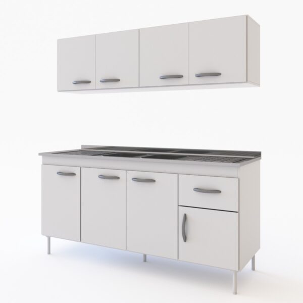 D_726769-MLA52147894289_102022-F.jpg Bajo Mesada + Alacena + Mesada Acero Inox. 1.60 X 50- Dl 606