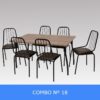 Combo Cocina Comedor Mesa Melamina 140 + 6 Sillas Amelia C18
