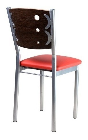 Juego 6 Sillas Delta De Caño Reforzado C- Respaldo De Madera