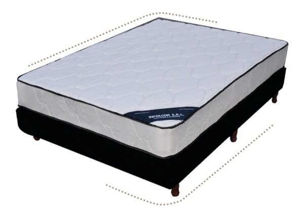 Conjunto Sommier Resortes Genova- 140 X 190 X 24- Con Base