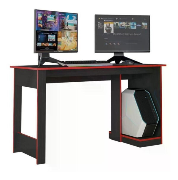 Mesa Gamer Negra Con Rojo - Color Camemmun Black