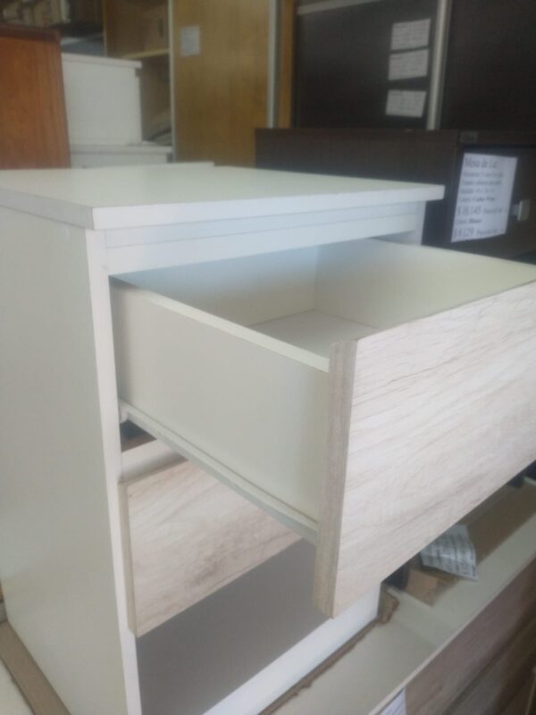 Mesa De Luz Para Sommier- 2 Cajones Corred. Met 64 X 42 X 38