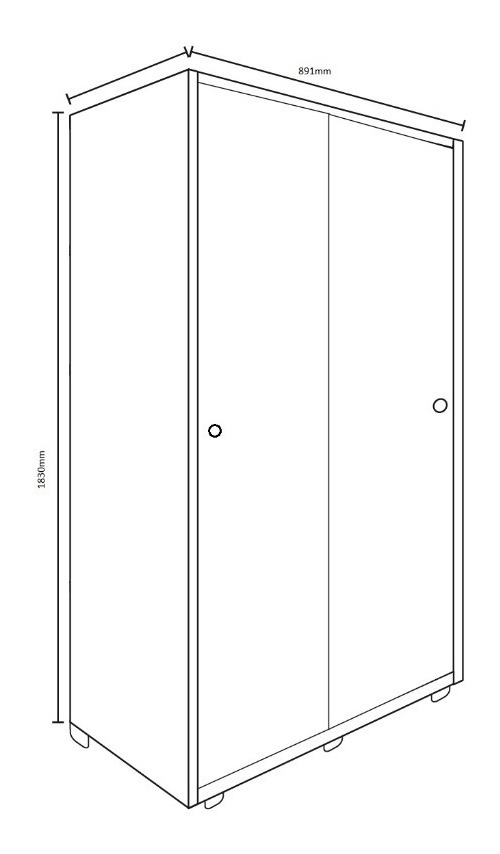 Ropero Placard 3 Ptas Corredizas 1.80 X 0.89 X 0.50 Dec 01