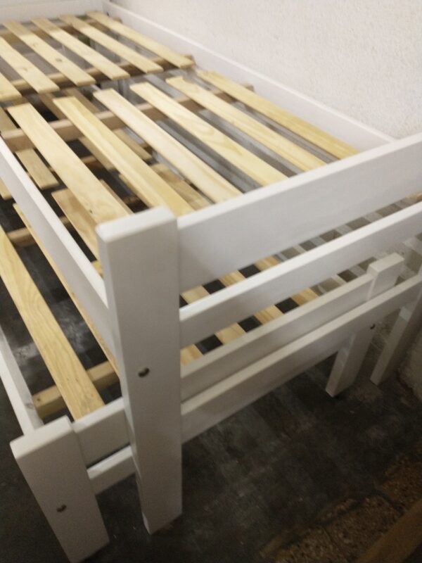 Cama Nido Doble Sin Carro Cama- Pino Lustrado- Blanco