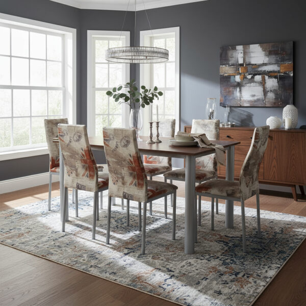 Juego Cocina Comedor Mesa 1.40 + 6 Sillas Pintadas Capri Co8