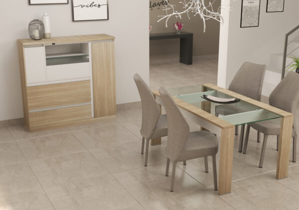 Bahiut Vajillero Dynamic 135 X 135 Con Usb, Cajones Puertas