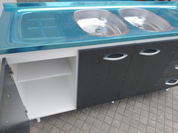 Bajo Mesada 1,60 X 0,50 + Mesada De Acero Inoxidable 1,60