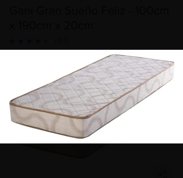 Colchón 1 Plaza De Espuma -gani- Gran Sueño Feliz - 80 X 18