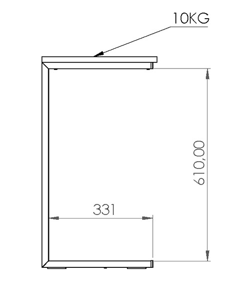Mesa De Arrime. Brooklyn - Mab030- Melamina- Caño