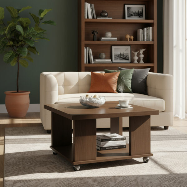 Mesa Ratona De Centro Living. Melamina. Cuadrada. Cod. 3008