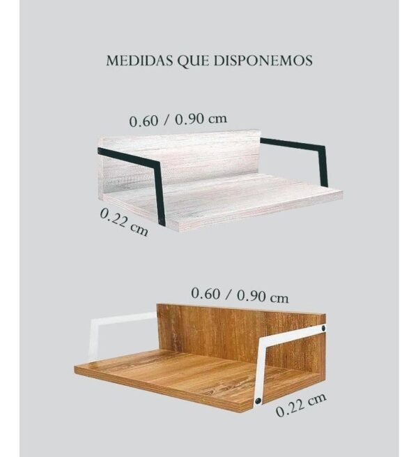 Estante Flotante Con Mensula. Melamina- Caño. 60 X 22 X 10