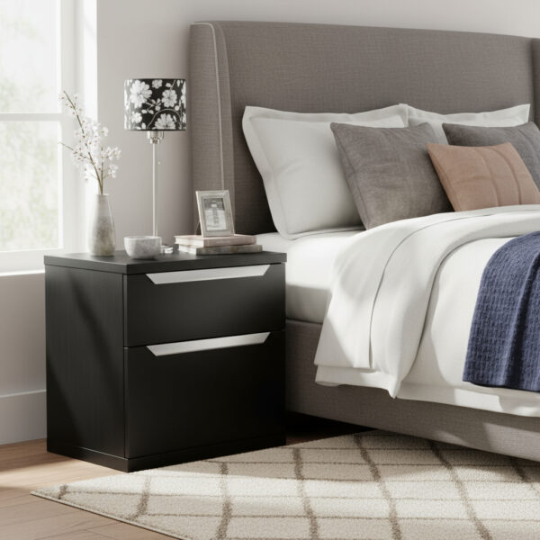 Mesa De Luz Laqueada Con 2 Cajones Corred. - Duna- 55-57-38