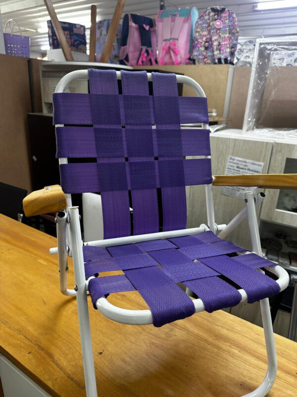 Sillon Reposera De Niño Infantil. Caño Pintado Y Tela Rafia