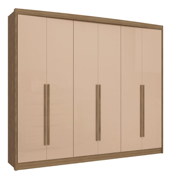 Ropero 6 Puertas De Abrir. Manijas De Madera 6 Cajones N 566