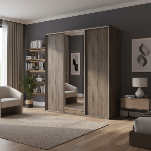 Ropero Reflex 3 Ptas Corredizas 2 Cajones 183 X 210 Dlef 363