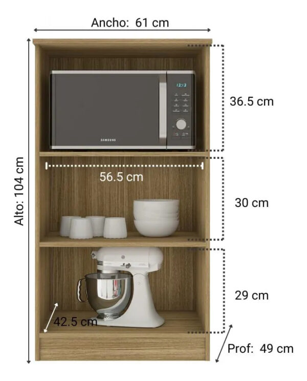 Mueble Multiuso Organizador P- Microondas Orion- 2 Puertas
