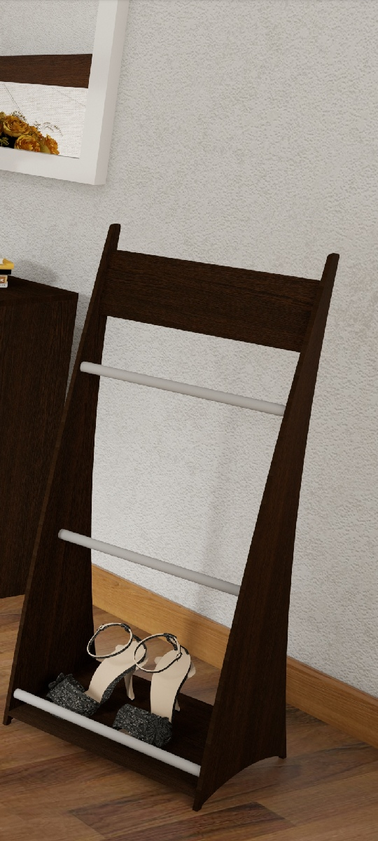 Perchero Valet Pantalonera, Zapatero Con Aluminio. 120 X 47