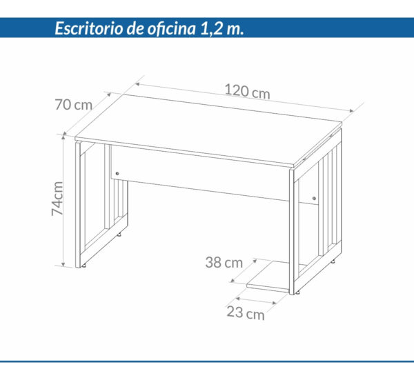 Escritorio Para Oficina 1.20 X 0.70 7911 Sin Cajon