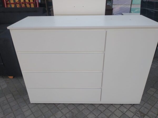 Comoda Cajonera- 4 Cajones- 1 Puerta 120 X 85-44 - Melamina