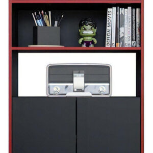 D_758036-MLU73673036679_122023-F.jpg Armario De 4 Puertas Caemmun Alto Pixel Gamer, Color Negro Y Rojo