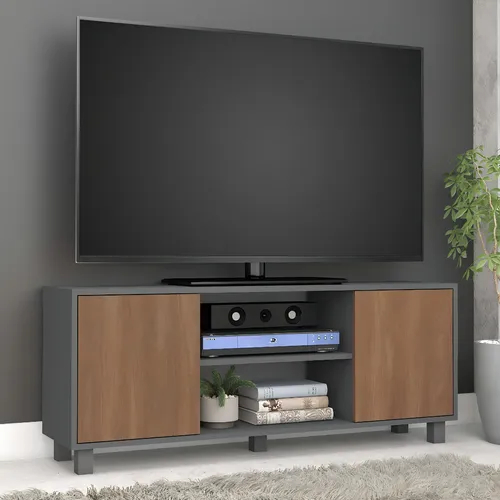 Rack Estante Para Tv Luka Grafito Fellicci 120 X 49 Cm