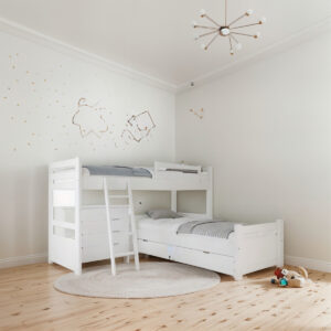 Cucheta Rinconera Con Carro Cama + Comoda. Pino Lustrado