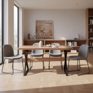 Mesa Cocina Comedor Lustrada Paraiso Base De Caño Cruz 1.60