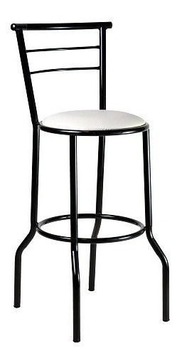 Taburete Banqueta Alta Con Respaldo De Caño. Caño Pintado