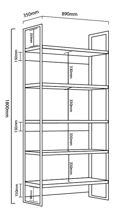 Biblioteca Estanteria Organizador Estructura De Caño- Dst 21