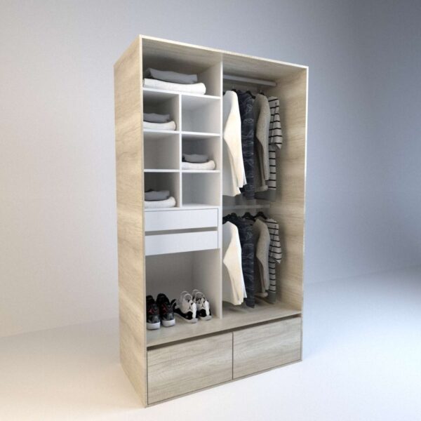 Ropero Vestidor Sin Puertas, 4 Cajones. 120 X 212 - Cod 6512