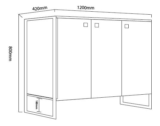 Bahiut Vajillero Buffet 120 - Estructura De Caño- Dst 11