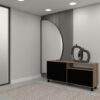 Aparador Vajillero Doors 170 Mosconi Milenial Moderno Comoda 4 Ptas Color Nebrasca Gris Con Frente Negro
