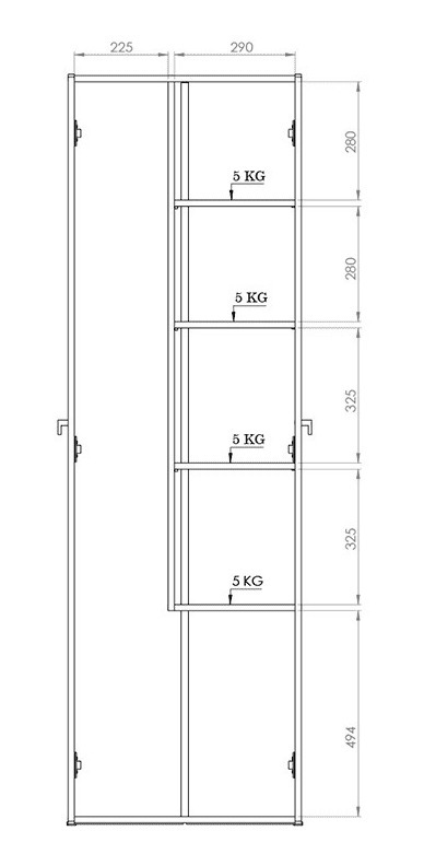 Escobero Despensero Organizador 2 Puertas- E 062- 180 X56x32