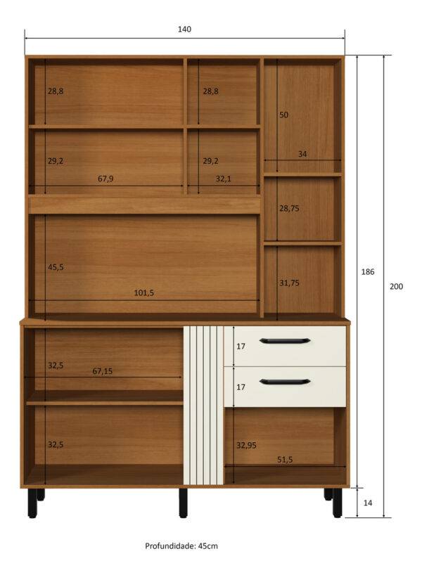 Kit De Cocina, Despensero Luna 140 X 200. Casa Mia 596.0002