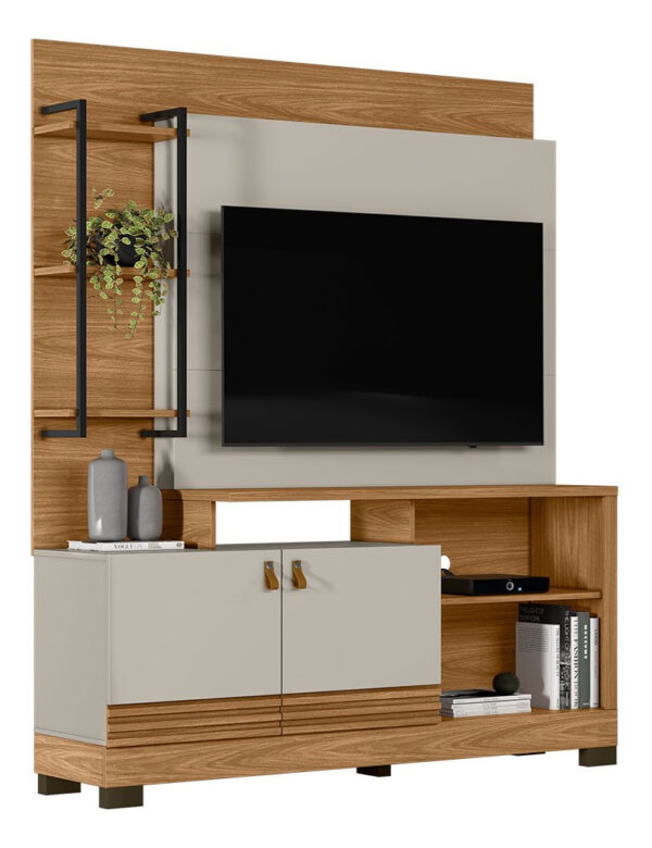 D_770243-MLU74078794354_012024-F.jpg Estantería Doméstica Linea Brasil Alagoas Para Televisores De Hasta 50 Pulgadas, 2 Colores, Natural/blanco Roto