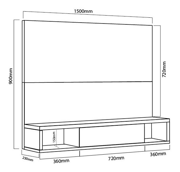D_770627-MLA46639100976_072021-F.jpg Panel Rack Para Tv Led 55 Flotante 150 X 90- Dl 842
