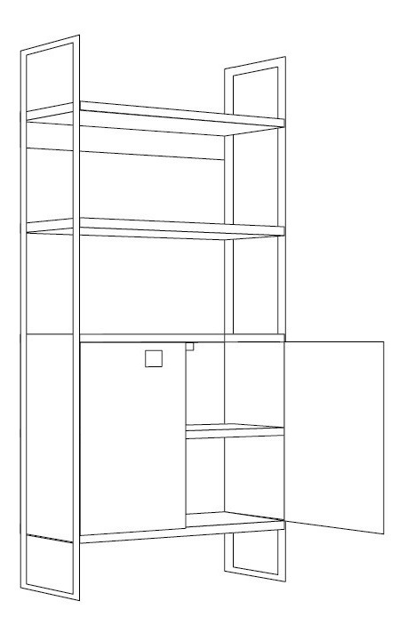 Biblioteca Estanteria Con Puertas Estructura De Caño- Dst 22