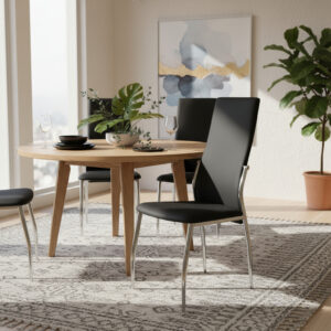 D_772510-MLA93327197341_092025-F.jpg Juego De 4 Sillas Praga Caño Cromado, Tapiz. En Ecocuero