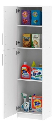 D_773735-MLA100008322275_122025-F.jpg Despensero De Dos 2 Puertas Mueble Alacenero Organizador Con 4 Estantes De Cocina Melamina 179cm Color Blanco Multifunción Dielfe K452