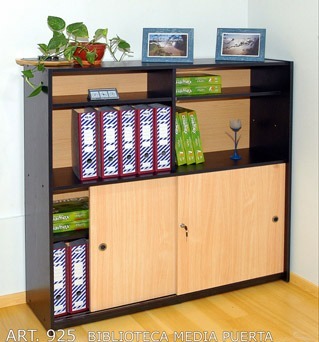 Biblioteca Con Alzada 2 Ptas Corred Cod. 925- Melamina 18 Mm