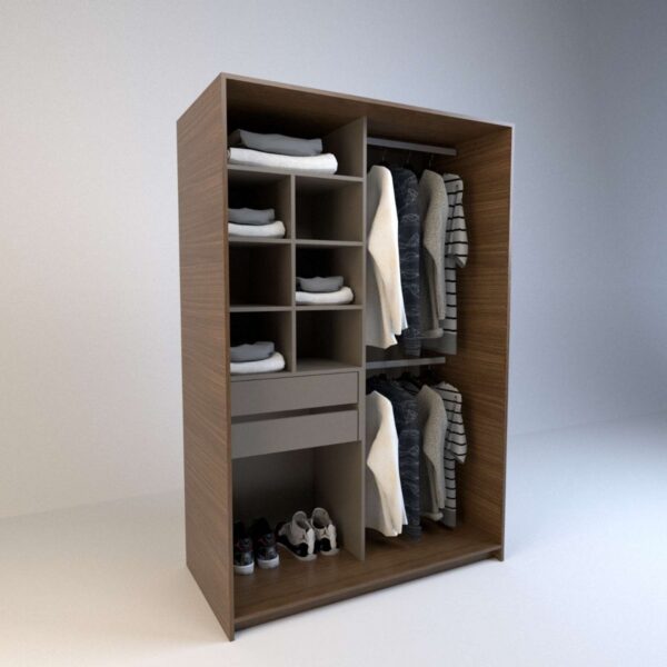 Ropero Vestidor Sin Puertas, 2cajones. 120 X 180 - Cod 6511