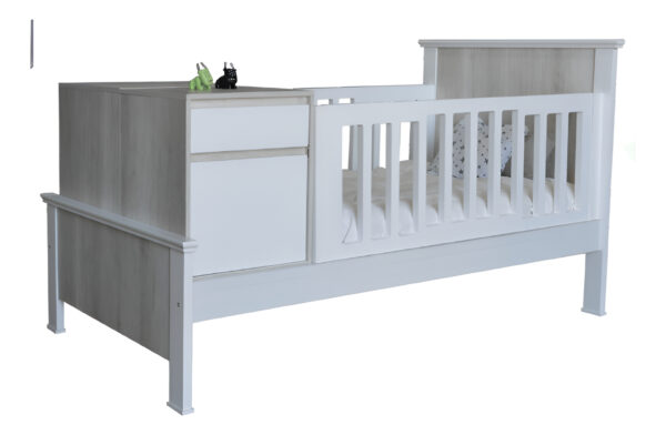 Cuna Funcional Mesa De Luz Y Baul. Melamina- Sin Carro Cama