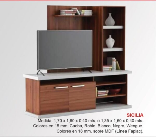 Rack Para Tv Led- Sicilia- Melamina- 170 X 160- 2 Cajones
