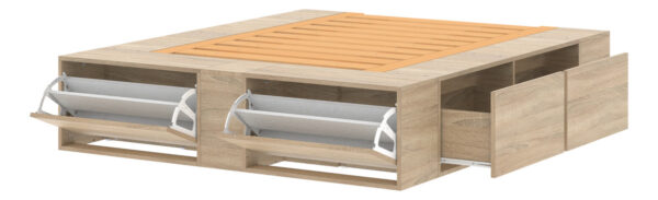 Base Box Para Sommier 140 O 160 X 190- 4 Cajones 2 Zapateros