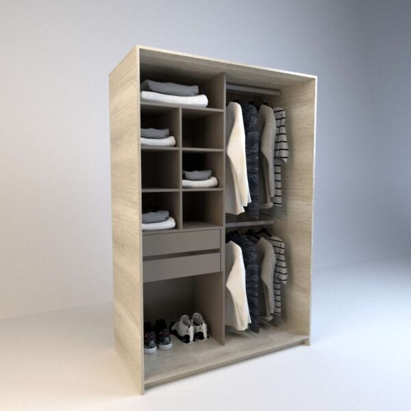 Ropero Vestidor Sin Puertas, 2cajones. 120 X 180 - Cod 6511