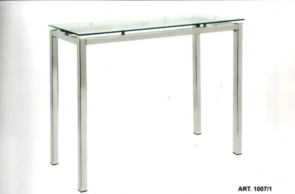 Mesa Barra Desayunador. Tapa D Vidrio Base Cromada 120 X 45