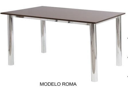 Juego Cocina Comedor Mesa 1.40 + 6 Sillas Cromada Capri Co4