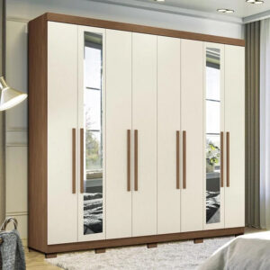 D_784739-MLA99939932354_122025-F.jpg Ropero Placares Master Vip 8 Puertas 8 Estantes Con Espejo Color Jatoba Arena