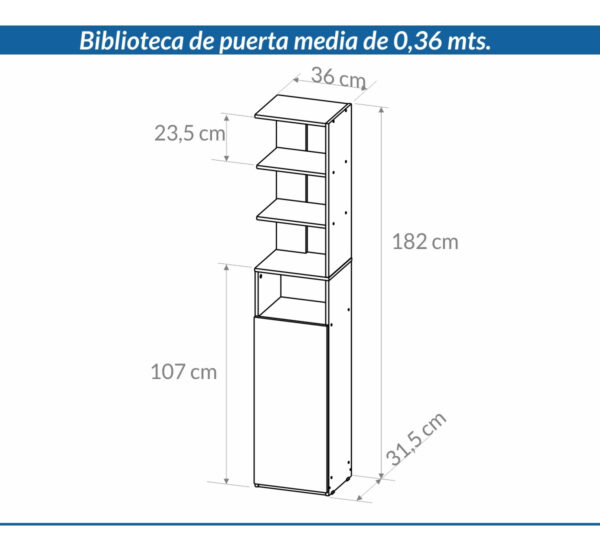 Biblioteca Estanteria Organizador Obl 036- 182 X 36 X 31.